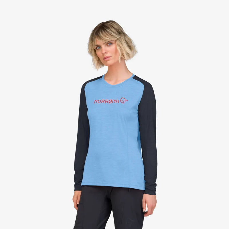 Norrona Women Fjora Equaliser Lightweight LS Top - Frozen Fjord
