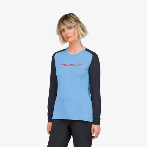 Norrona Women Fjora Equaliser Lightweight LS Top - Frozen Fjord