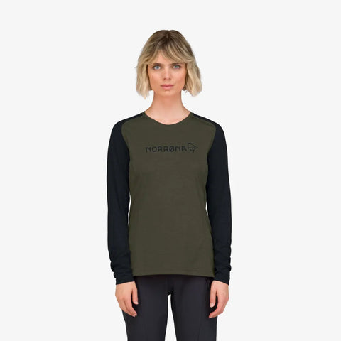 Norrona Women Fjora Equaliser Lightweight LS Top - Olive Night