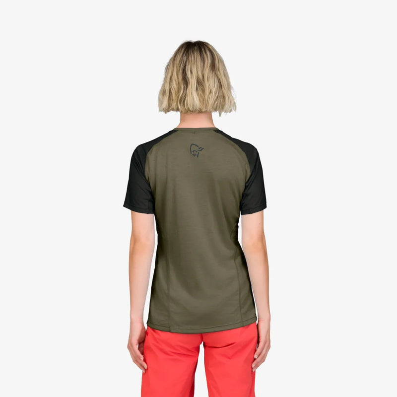 Norrona Fjora Women Equaliser Lightweight SS Top - Olive Night