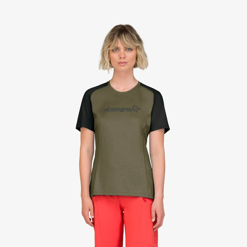 Norrona Fjora Women Equaliser Lightweight SS Top - Olive Night