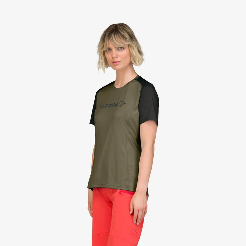 Norrona Fjora Women Equaliser Lightweight SS Top - Olive Night