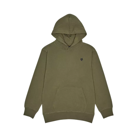 Fox Youth Barcode Fleece Pullover Hoodie - Olive - SALE