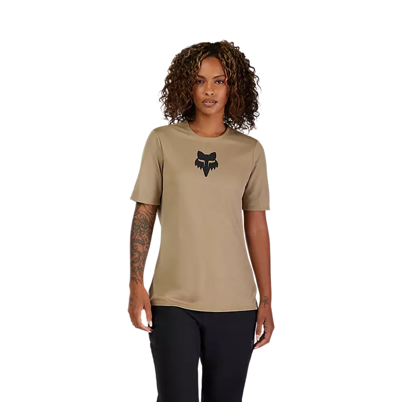 Fox Womens Ranger Fox Head Short Sleeve Jersey - Sand - SS25