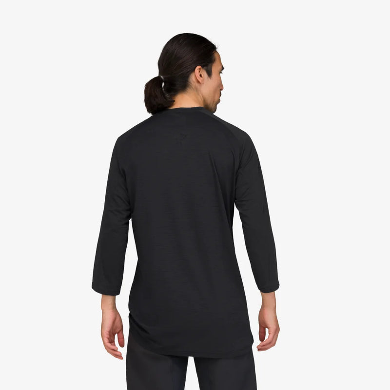 Norrona Skibotn Equaliser Merino Tee 3/4 Sleeve - Caviar Black - SS25