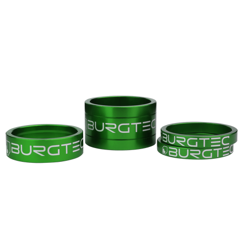 Burgtec Stem Spacers - Candy Spruce Green (5/10/20mm)