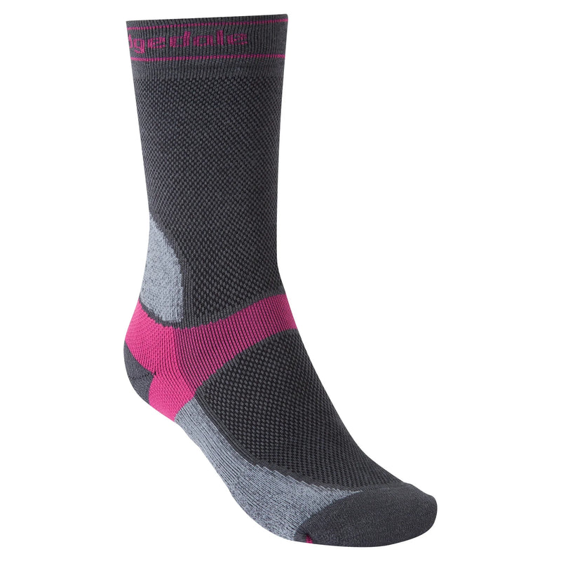 Bridgedale Sock - Women's Summer Weight - Dark Grey / Pink