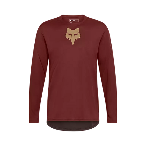 Fox Men's Ranger Fox Head Long Sleeve Jersey - Rust Brown AW25