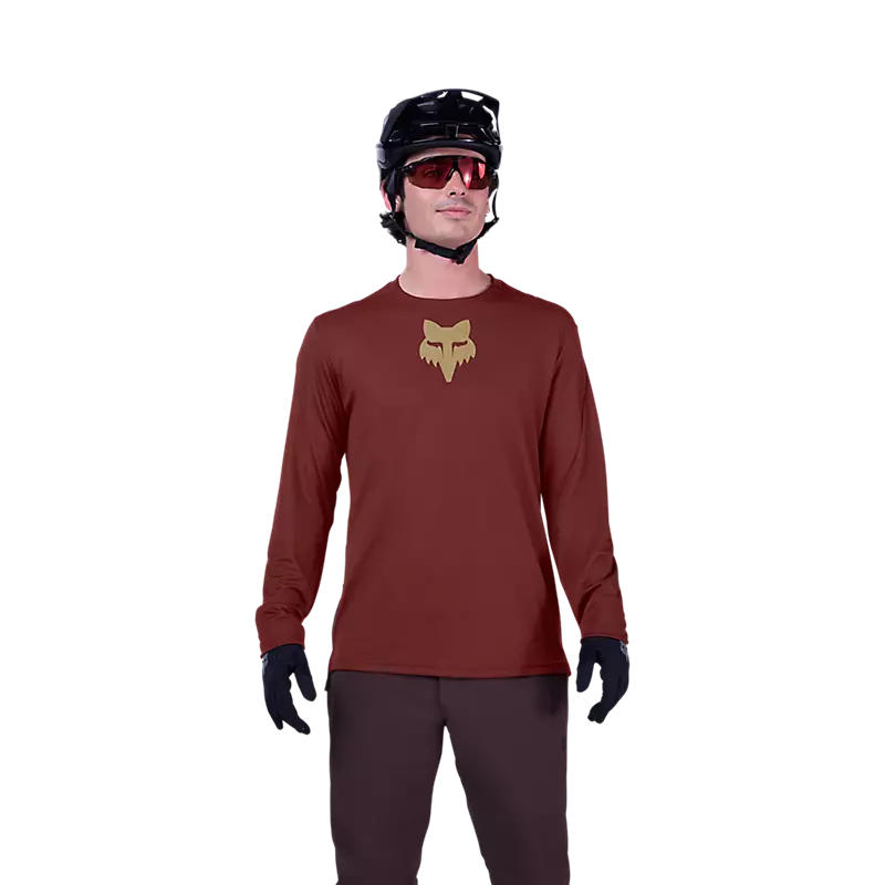 Fox Men's Ranger Fox Head Long Sleeve Jersey - Rust Brown AW25
