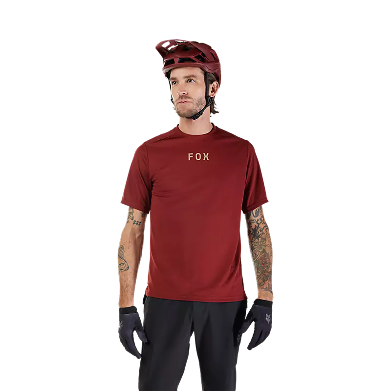 Fox Men's Ranger Wordmark Short Sleeve Jersey - Rust