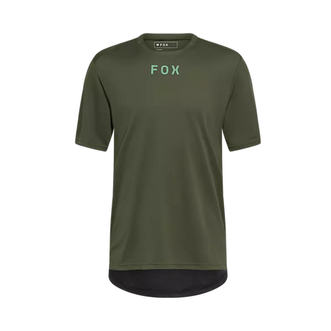 Fox Men's Ranger Wordmark Short Sleeve Jersey - Dark Sage Green AW25