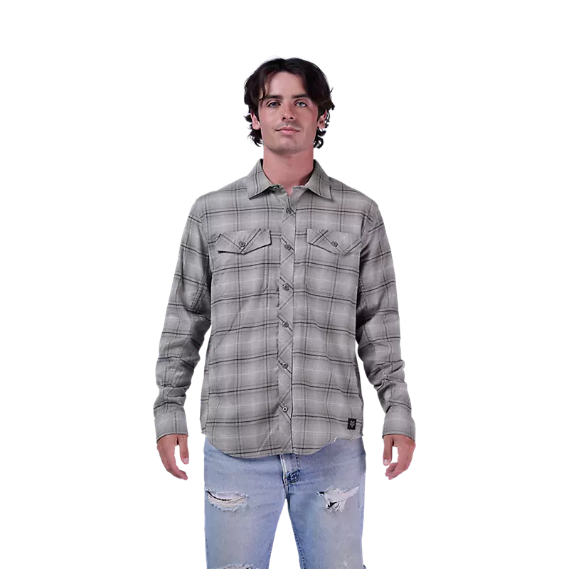 Fox Men's Survivalist Stretch Flannel LS Shirt - Light Grey