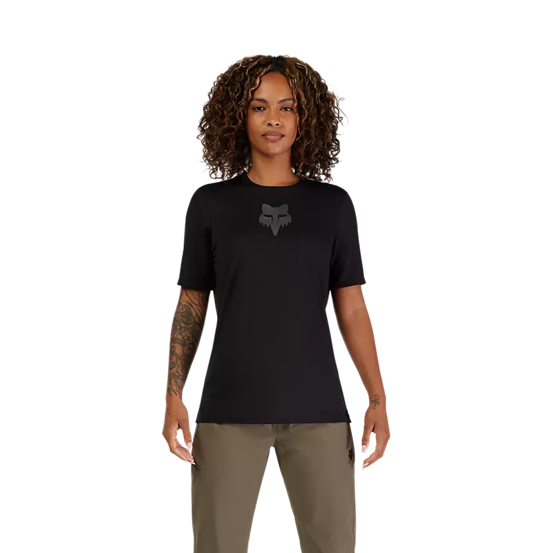 Fox Womens Ranger Fox Head Short Sleeve Jersey - Black