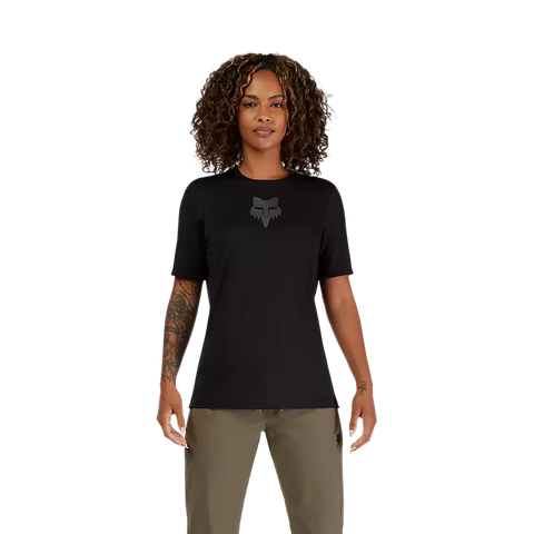 Fox Womens Ranger Fox Head Short Sleeve Jersey - Black