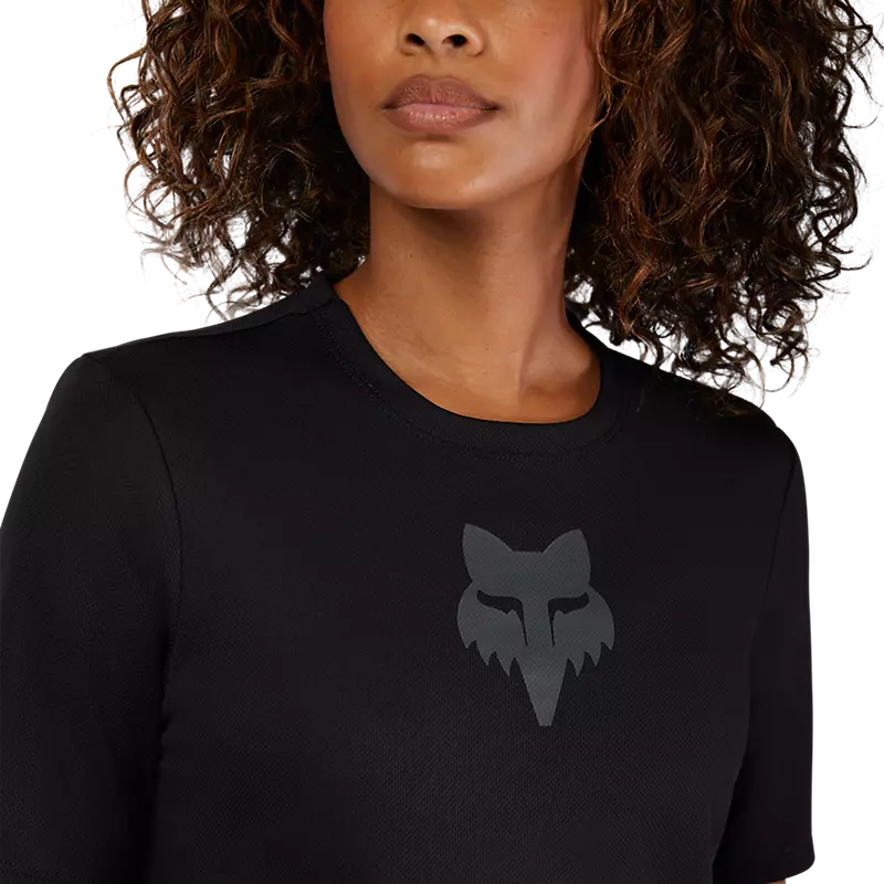Fox Womens Ranger Fox Head Short Sleeve Jersey - Black