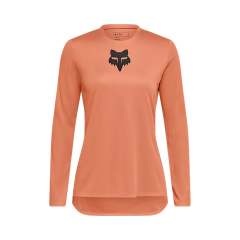 Fox Womens Ranger Fox Head Long Sleeve Jersey - Coral - AW25