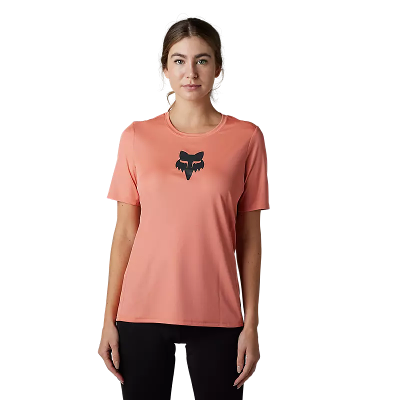Fox Womens Ranger Fox Head Short Sleeve Jersey - Salmon Pink - SALE