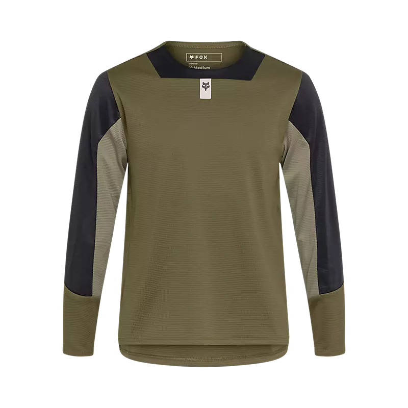 Fox Youth Defend Long Sleeve Jersey - Olive Green AW25