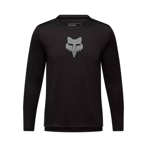Fox Youth Ranger Fox Head Long Sleeve Jersey - Black