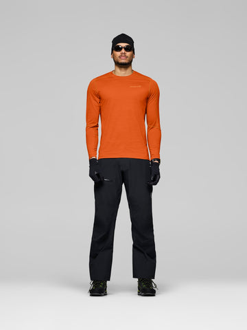 Norrona Falketind Equaliser Ull Long Sleeve Base Layer - Gold Flame