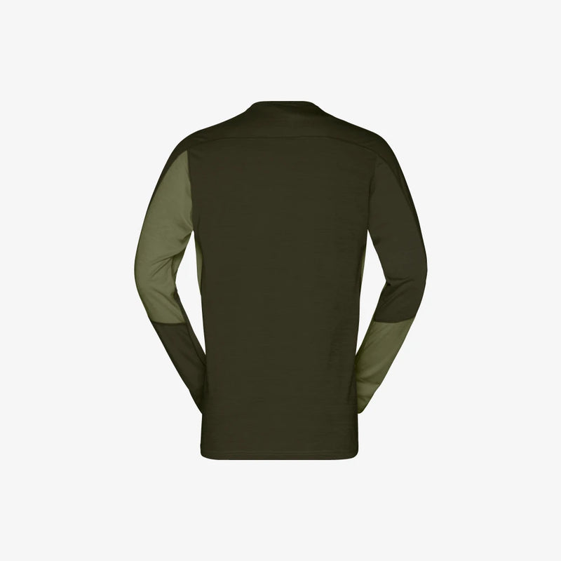 Norrona Falketind Equaliser Merino LS Jersey - Olive Night / Roisin