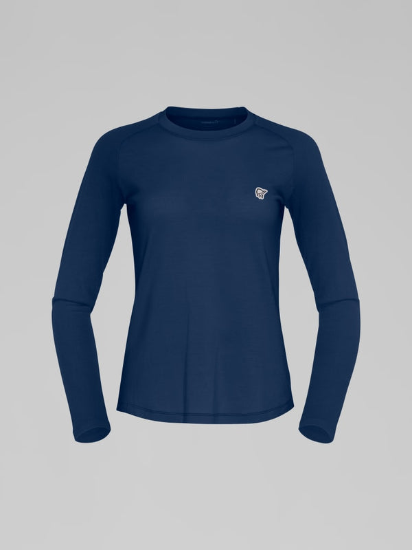 Norrona Women Femund PureUll Long Sleeve Base Layer - Indigo Night - BFS