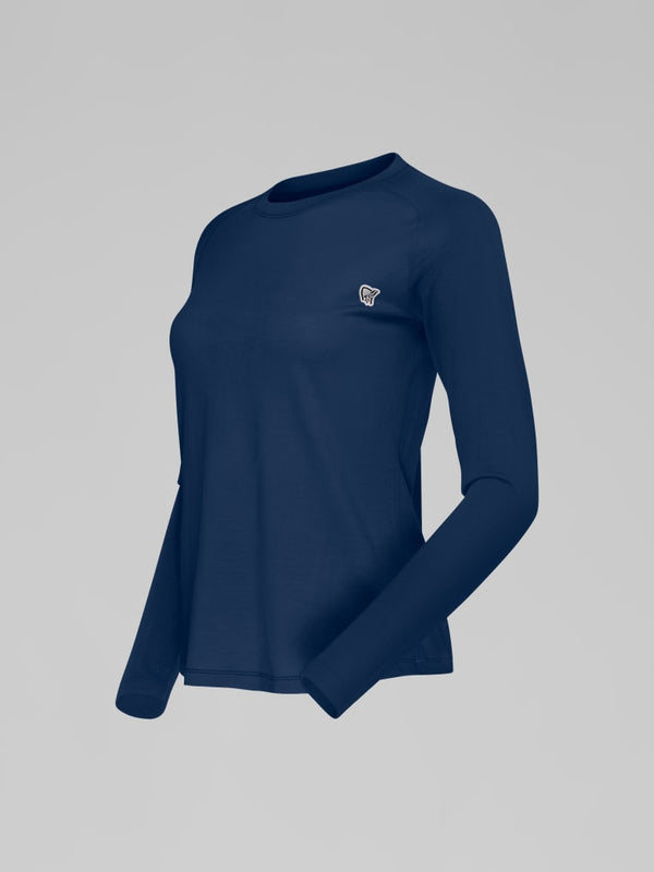 Norrona Women Femund PureUll Long Sleeve Base Layer - Indigo Night - BFS