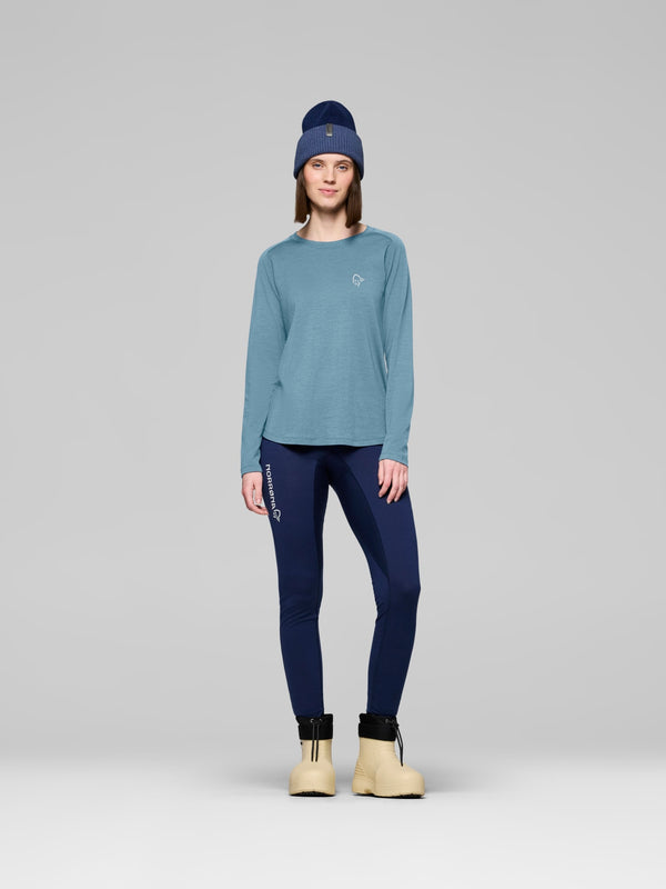 Norrona Women Femund PureUll Long Sleeve Base Layer - Trooper AW25