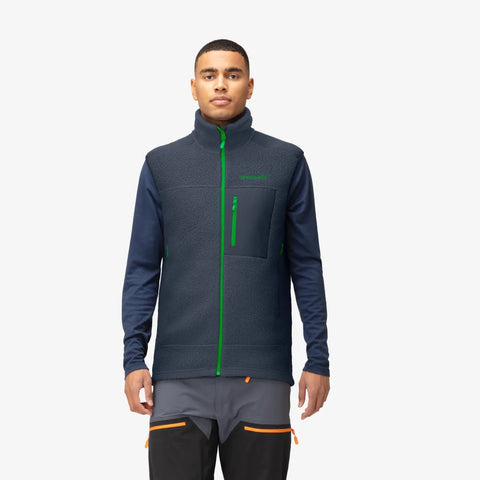 Norrona Trollveggen Thermal Pro Vest - Cool Black / Classic Green - SALE