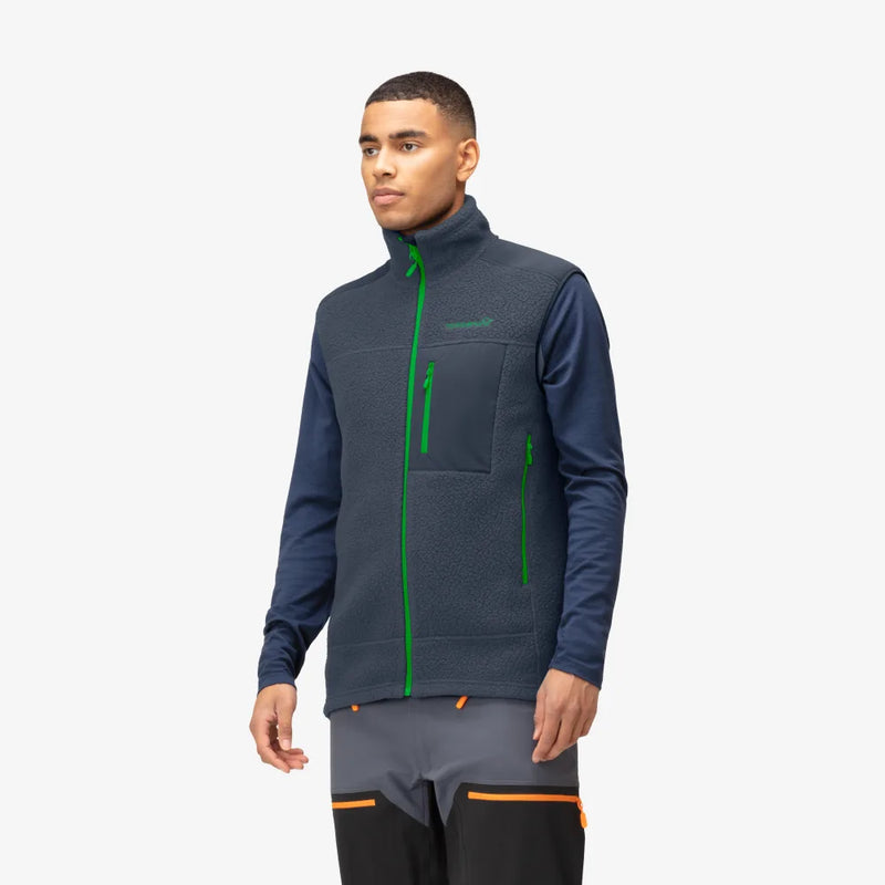 Norrona Trollveggen Thermal Pro Vest - Cool Black / Classic Green - SALE