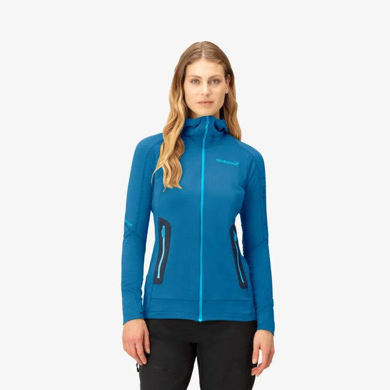 Norrona Women's Falketind Power Grid Hood - Mykonos Blue