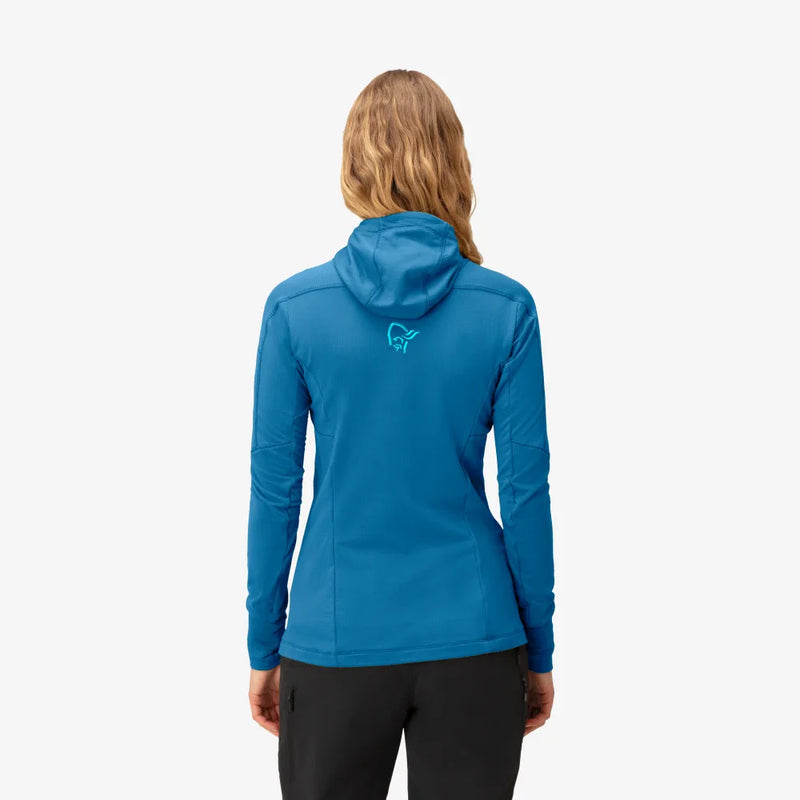 Norrona Women's Falketind Power Grid Hood - Mykonos Blue