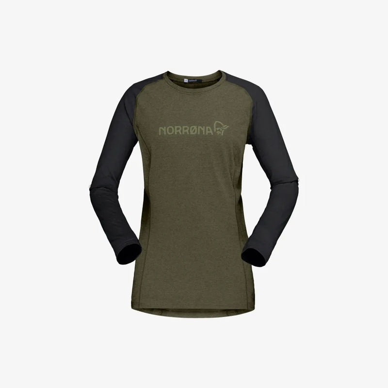 Norrona Women Fjora Equaliser Lightweight Long Sleeve - Olive Night - SALE