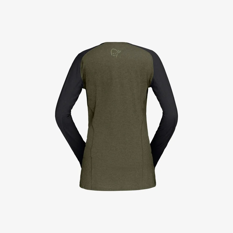 Norrona Women Fjora Equaliser Lightweight Long Sleeve - Olive Night - SALE