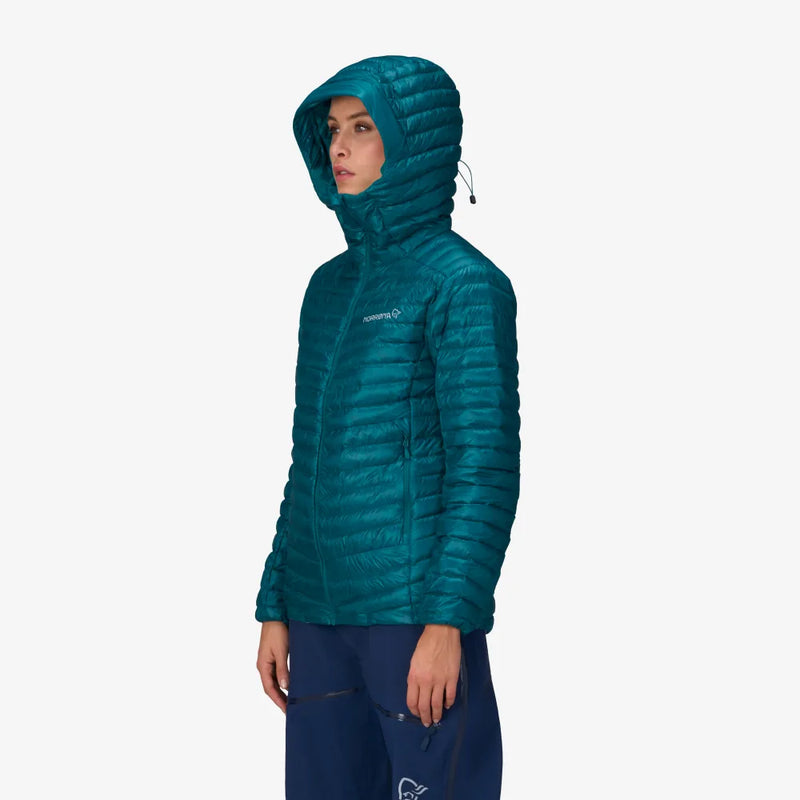 Norrona Women's Trollveggen Superlight Down 800 Hood Jacket - Everglade SS25