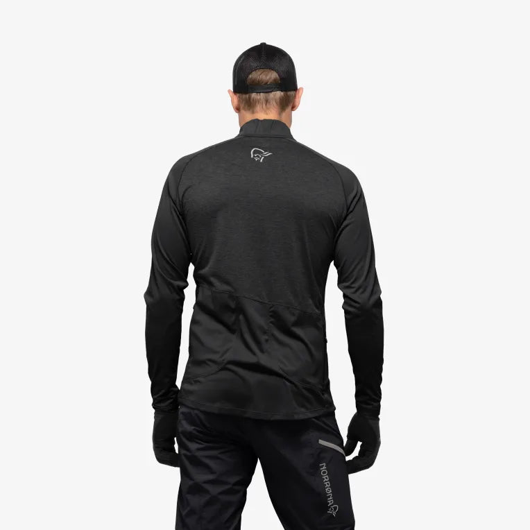 Norrona Fjora Equaliser LS Zip Top - Caviar Black