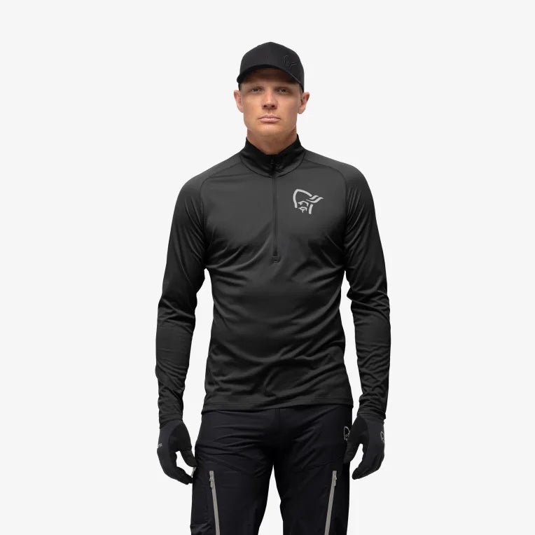 Norrona Fjora Equaliser LS Zip Top - Caviar Black